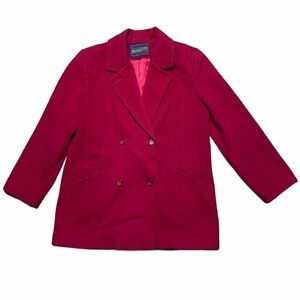 Pendleton Double Breast Peacoat Red Wool Size 12